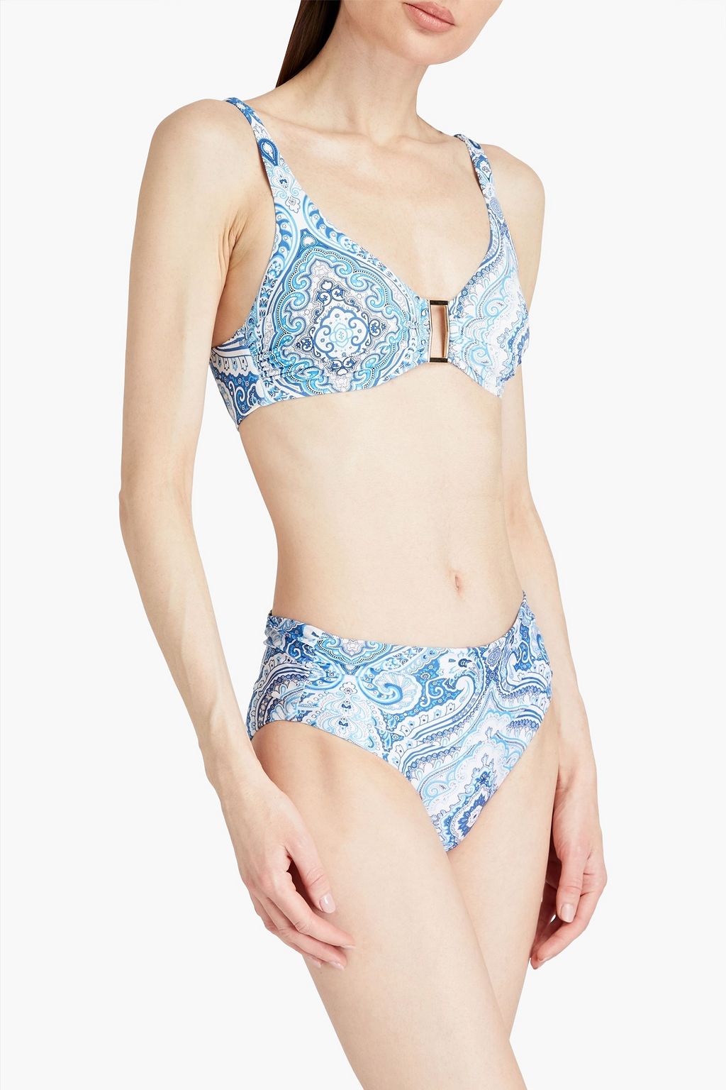 MELISSA ODABASH Belair snake-print mid-rise bikini briefs