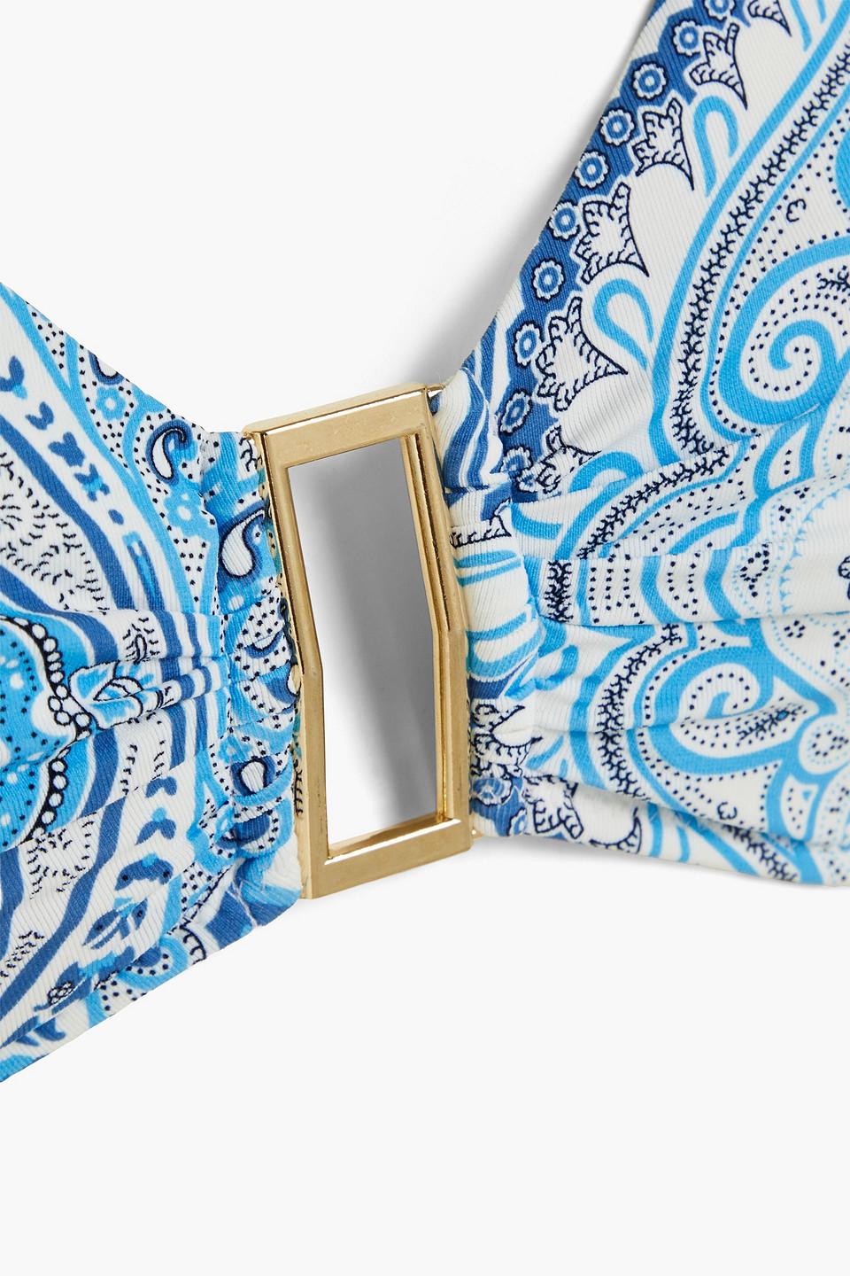 Melissa Odabash Bel Air Embellished Printed Underwired Triangle Bikini Top In Cobalt Blue