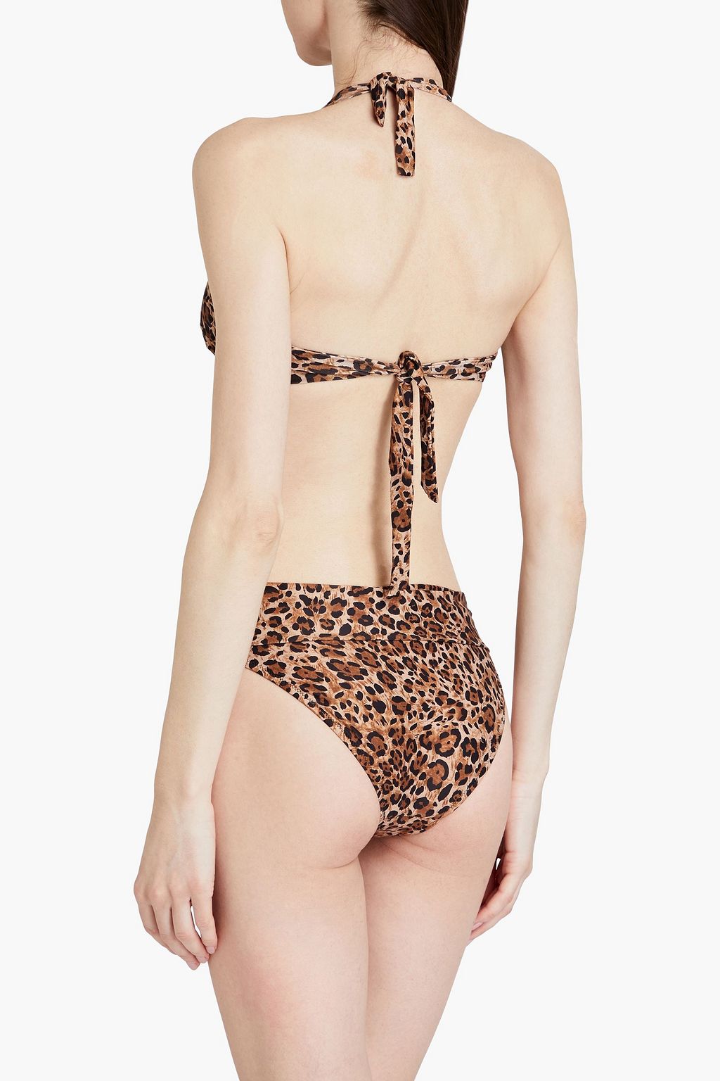 MELISSA ODABASH Provence embellished stretch-piqué halterneck bikini top