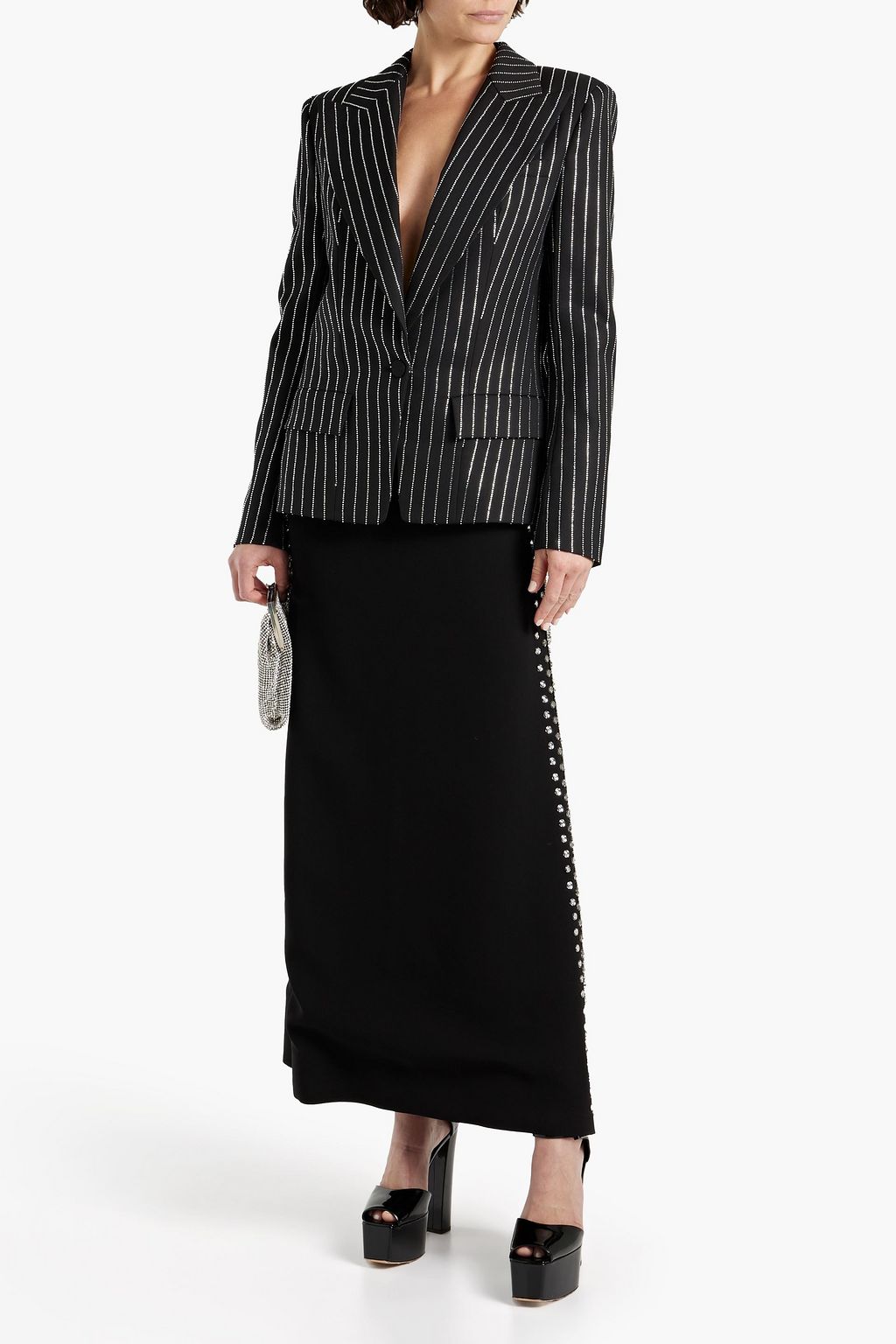 ALEXANDRE VAUTHIER Crystal-embellished wool-canvas blazer