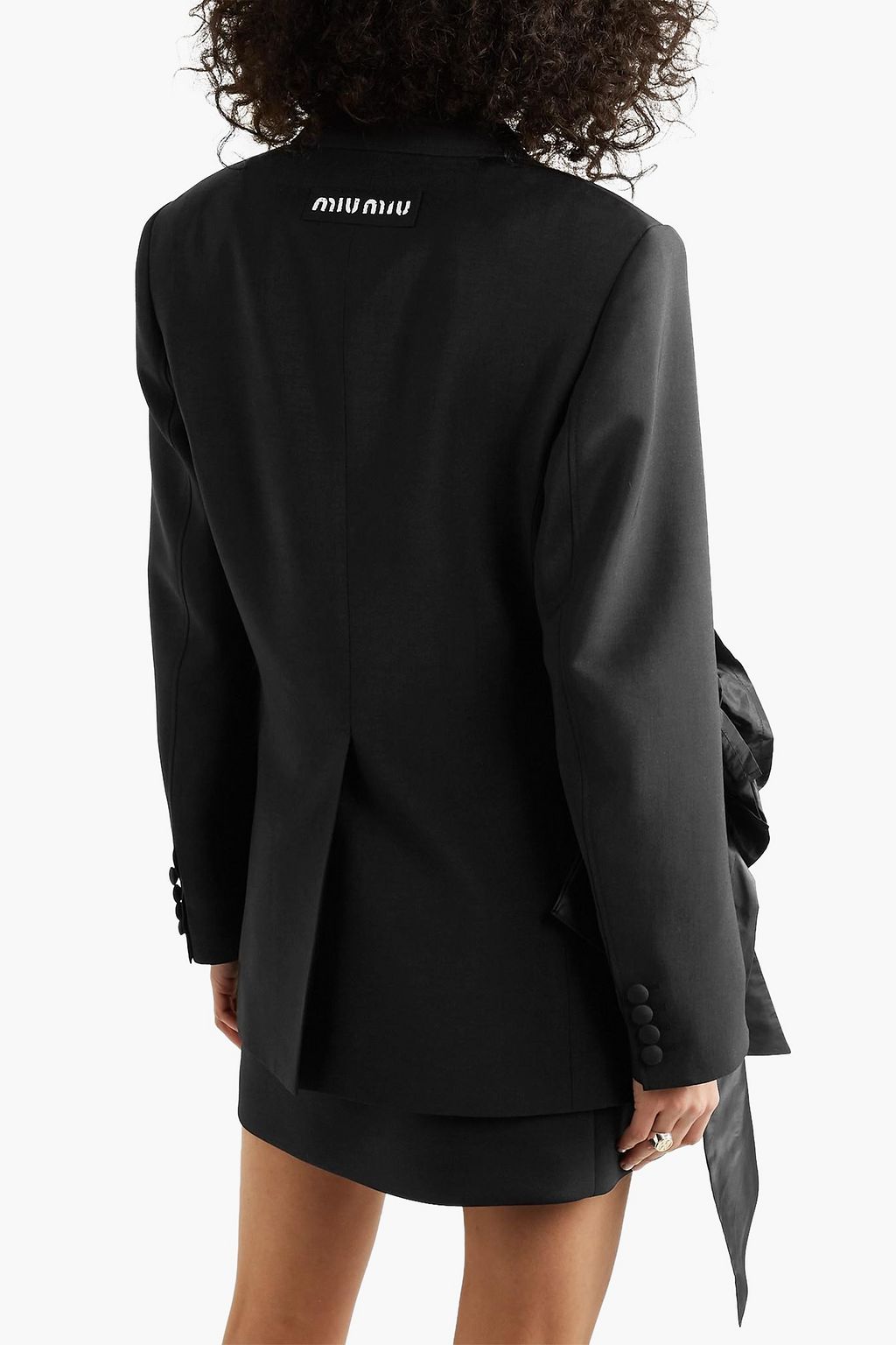 MIU MIU Bow-embellished mohair and wool-blend blazer