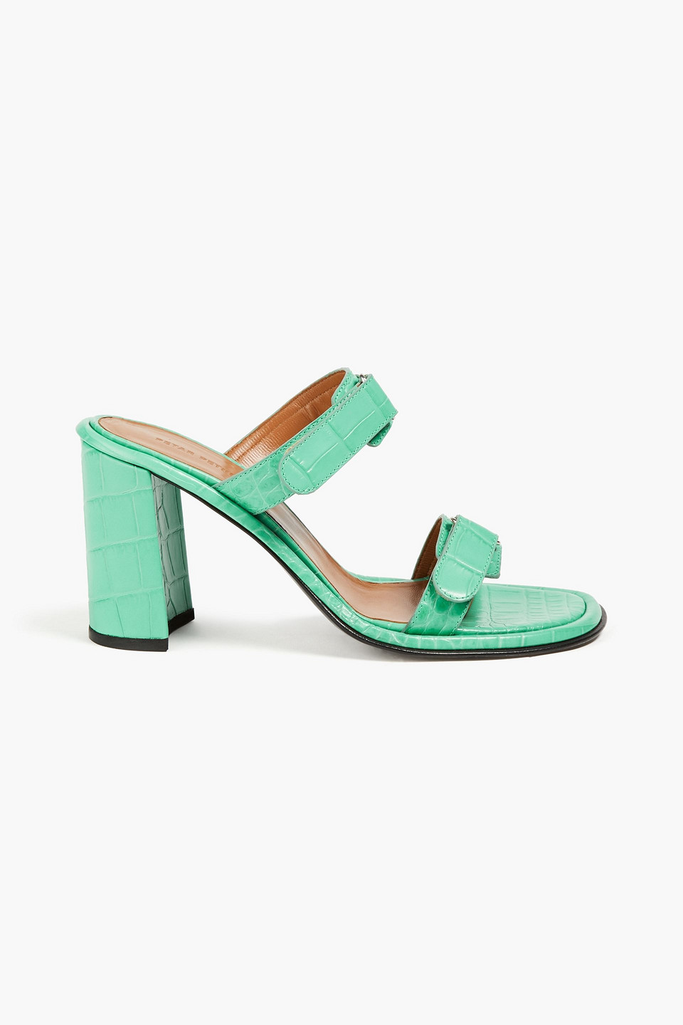 Petar Petrov Shane Croc-effect Leather Sandals In Green