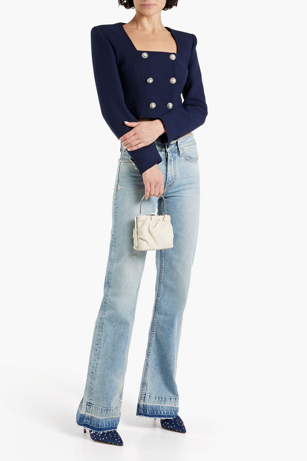 TRE BY NATALIE RATABESI Mimi distressed mid-rise wide-leg jeans