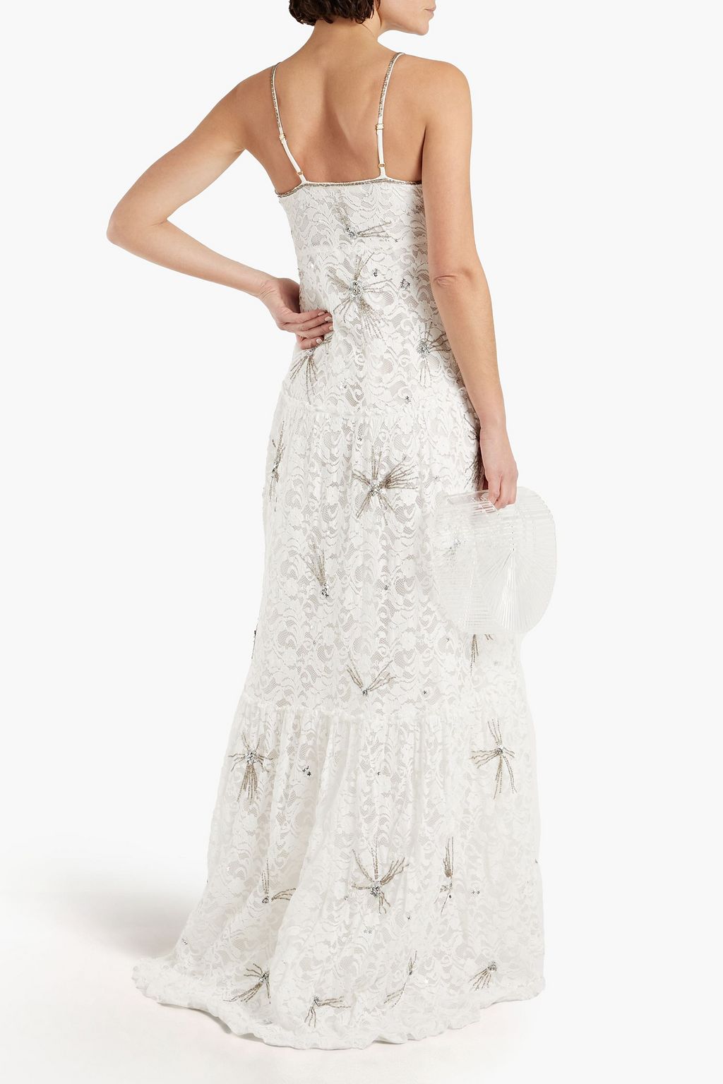 LOVESHACKFANCY Celestia embellished cotton-blend lace maxi dress