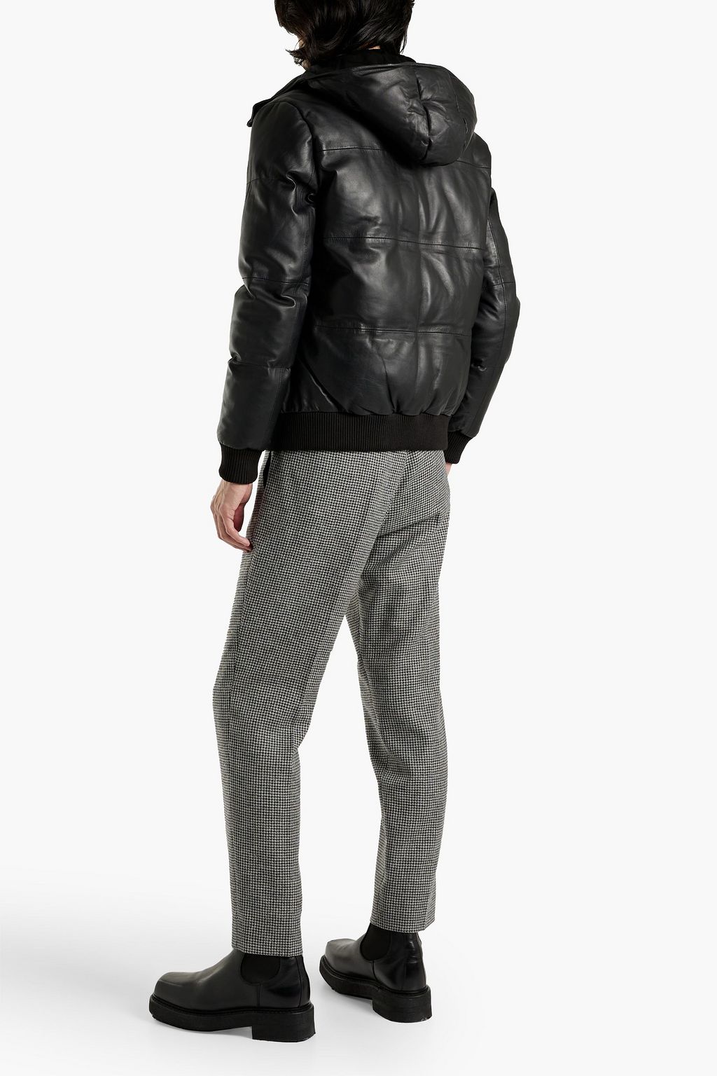 MUUBAA Quilted leather hooded jacket