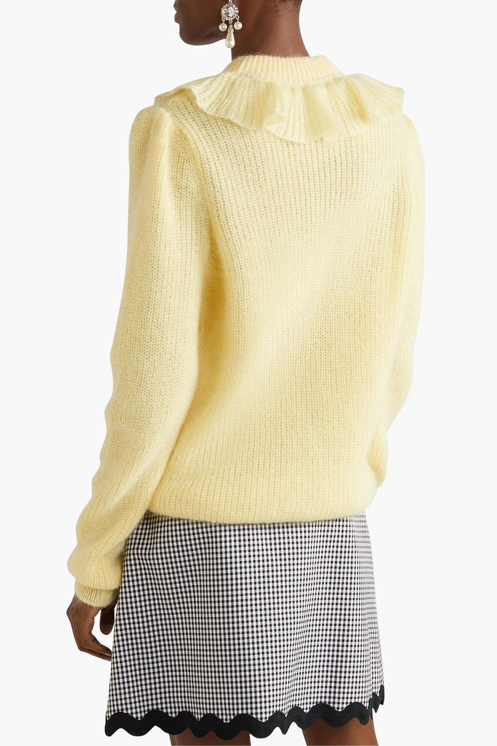 MIU MIU Ruffled mohair-blend sweater