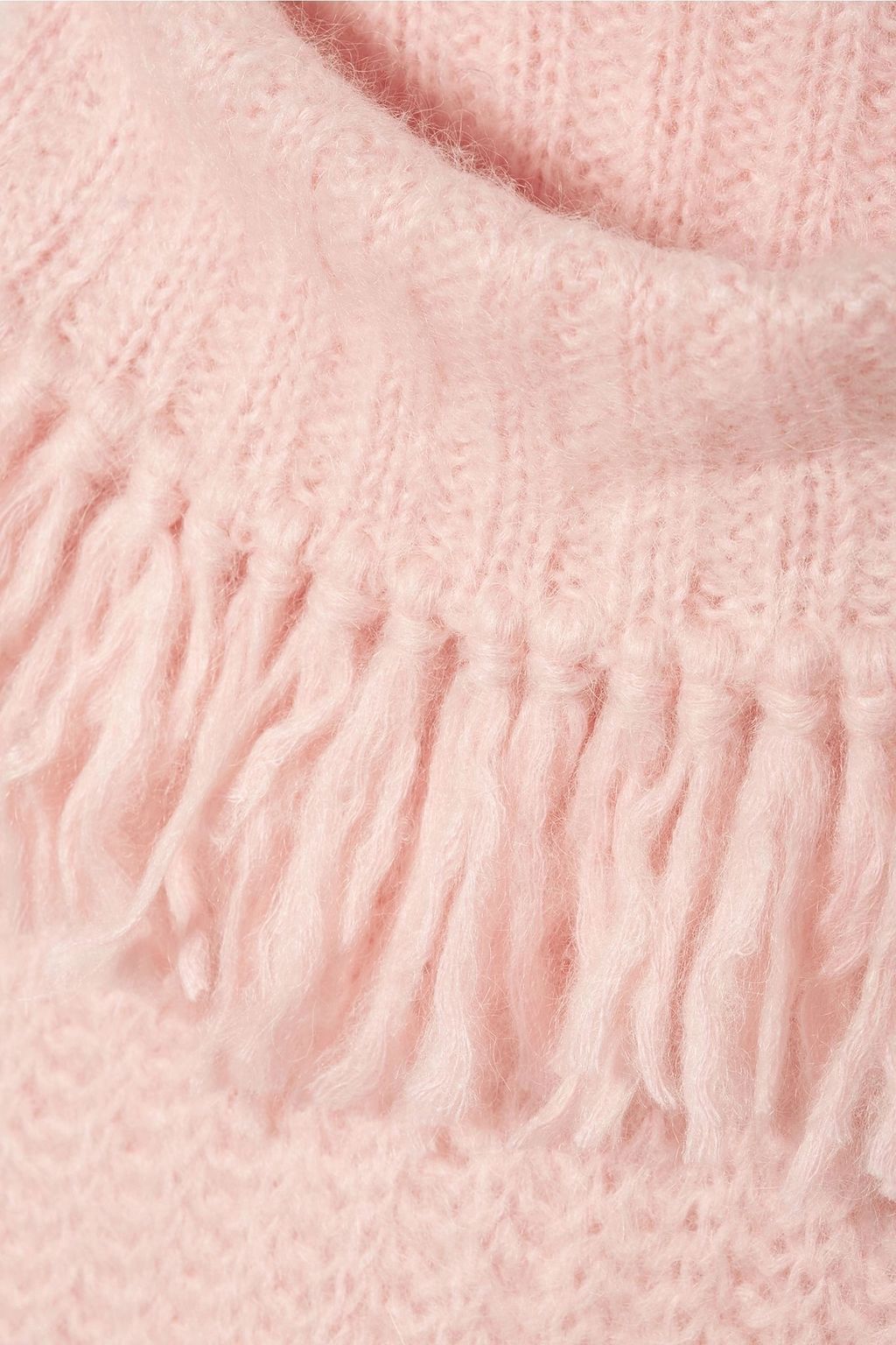 MIU MIU Tasseled mohair-blend turtleneck sweater