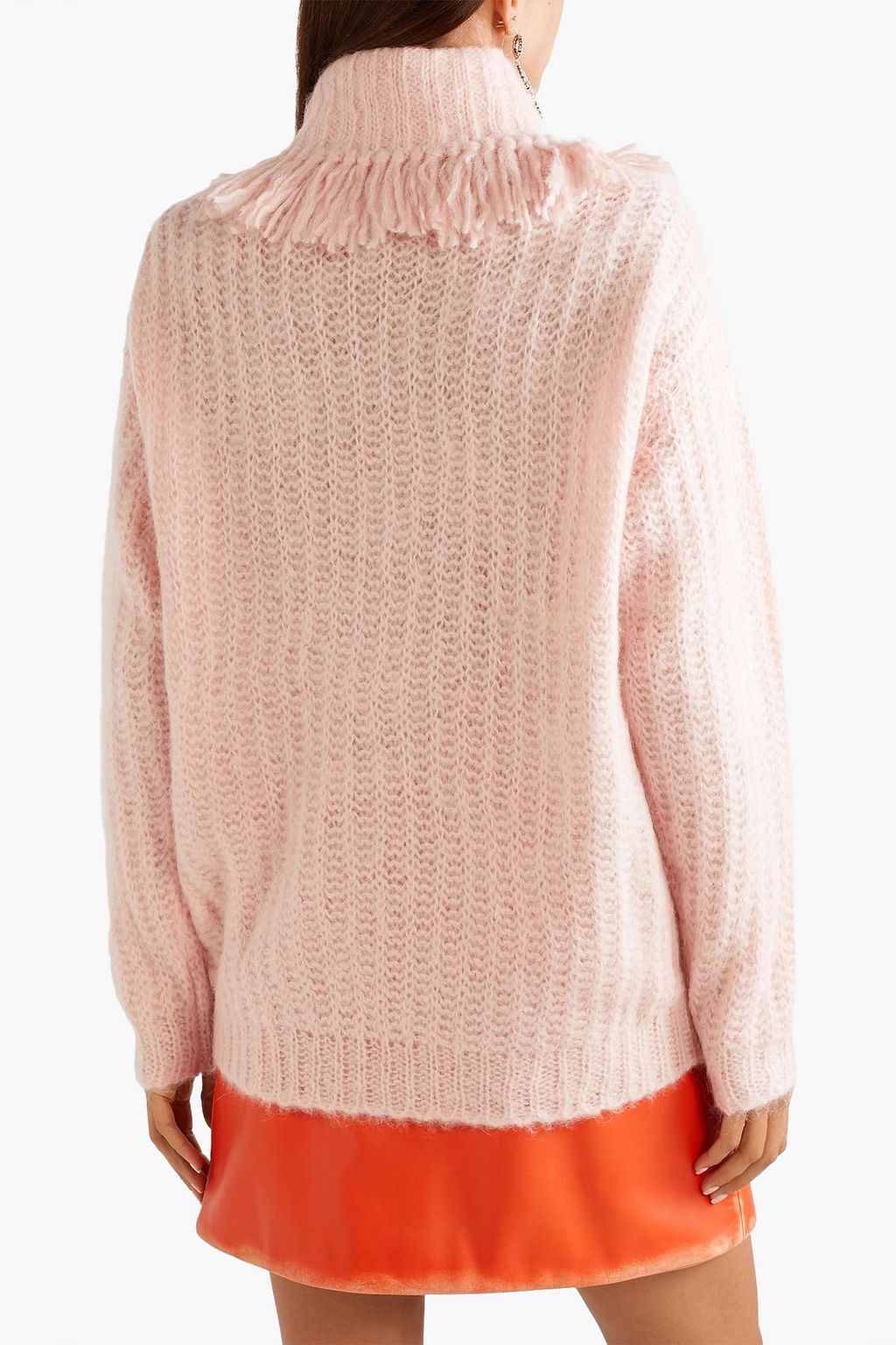 MIU MIU Tasseled mohair-blend turtleneck sweater