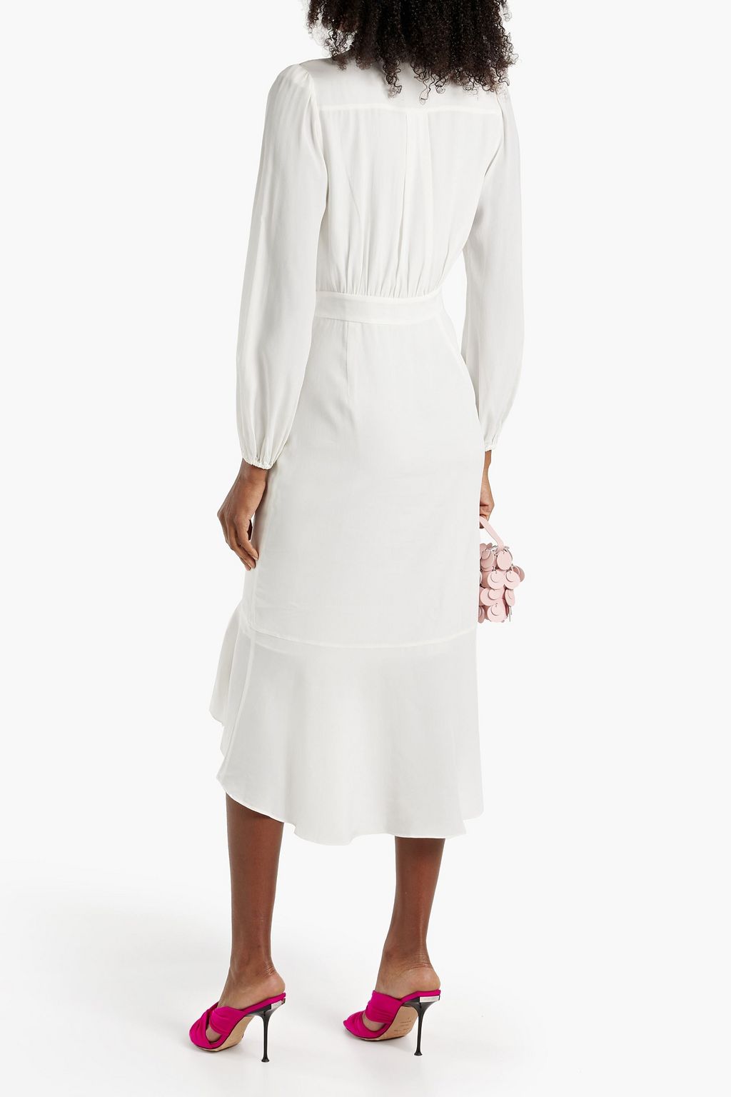 DIANE VON FURSTENBERG Agna pussy-bow ruffled crepe de chine midi dress
