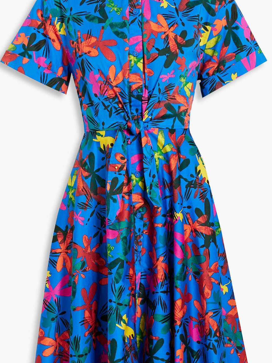 albus printed cotton-blend poplin mini dress