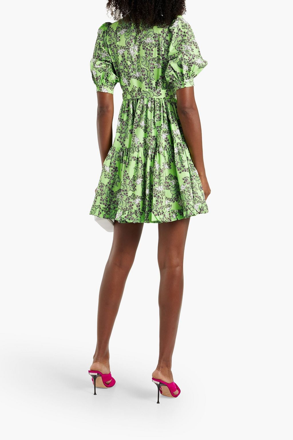 DIANE VON FURSTENBERG Roberta ruffled printed cotton-blend poplin mini dress