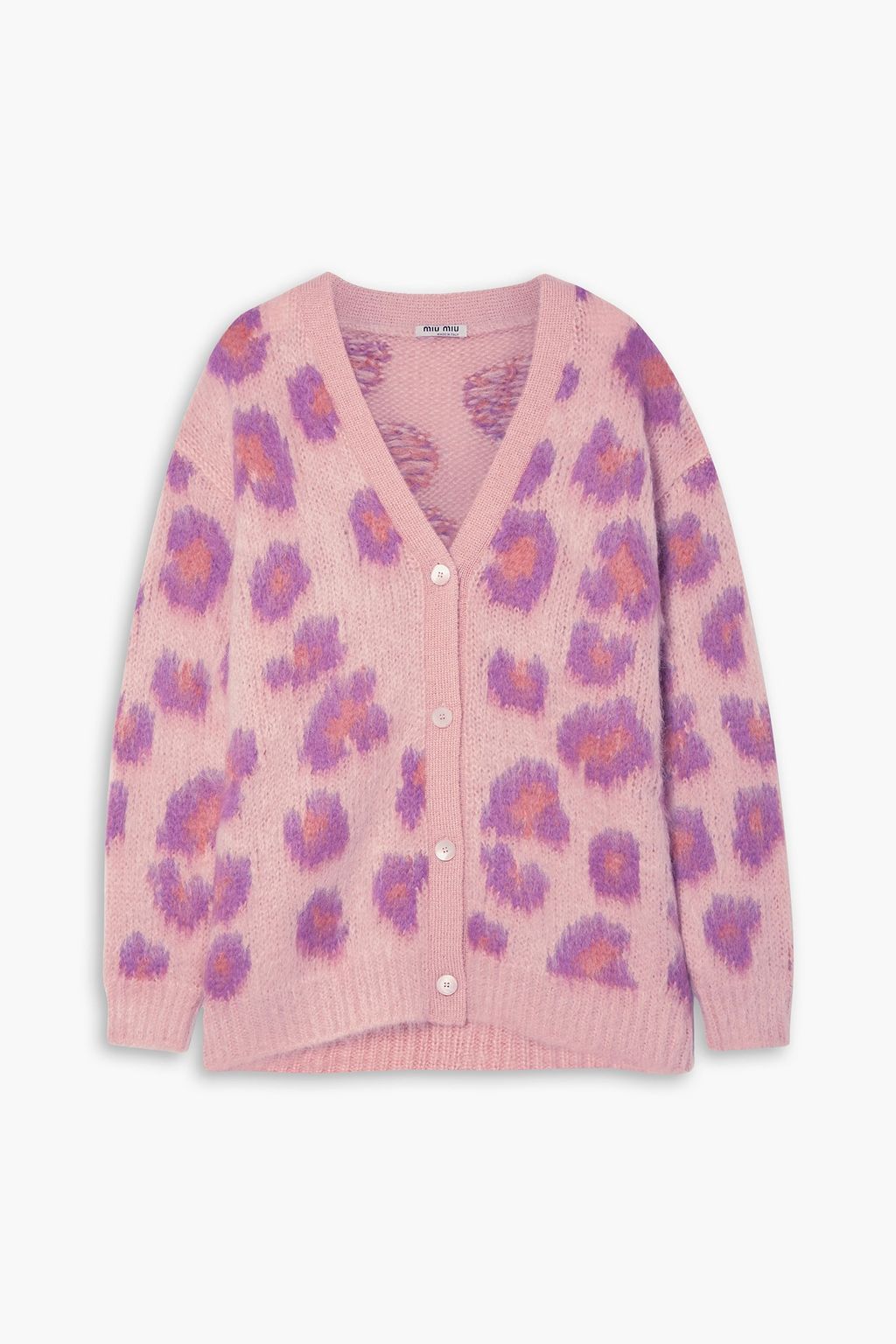 トップス MIU MIU mohair cardigan 38 Miu Miu Mohair Logo Cardigan in Astrale | FWRD
