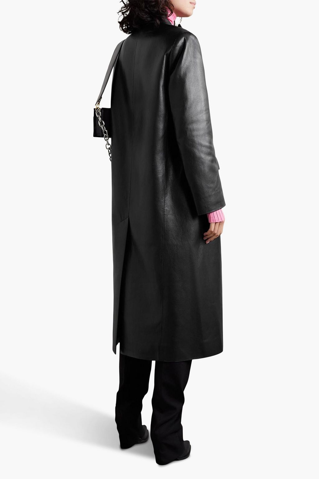 LES RÊVERIES Double-breasted faux leather coat