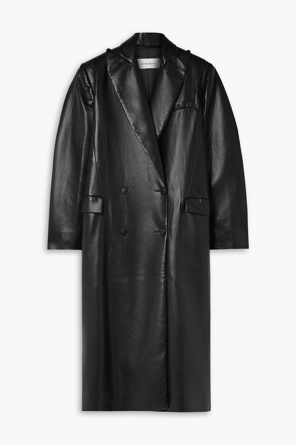 Les Rêveries Double-breasted faux leather coat