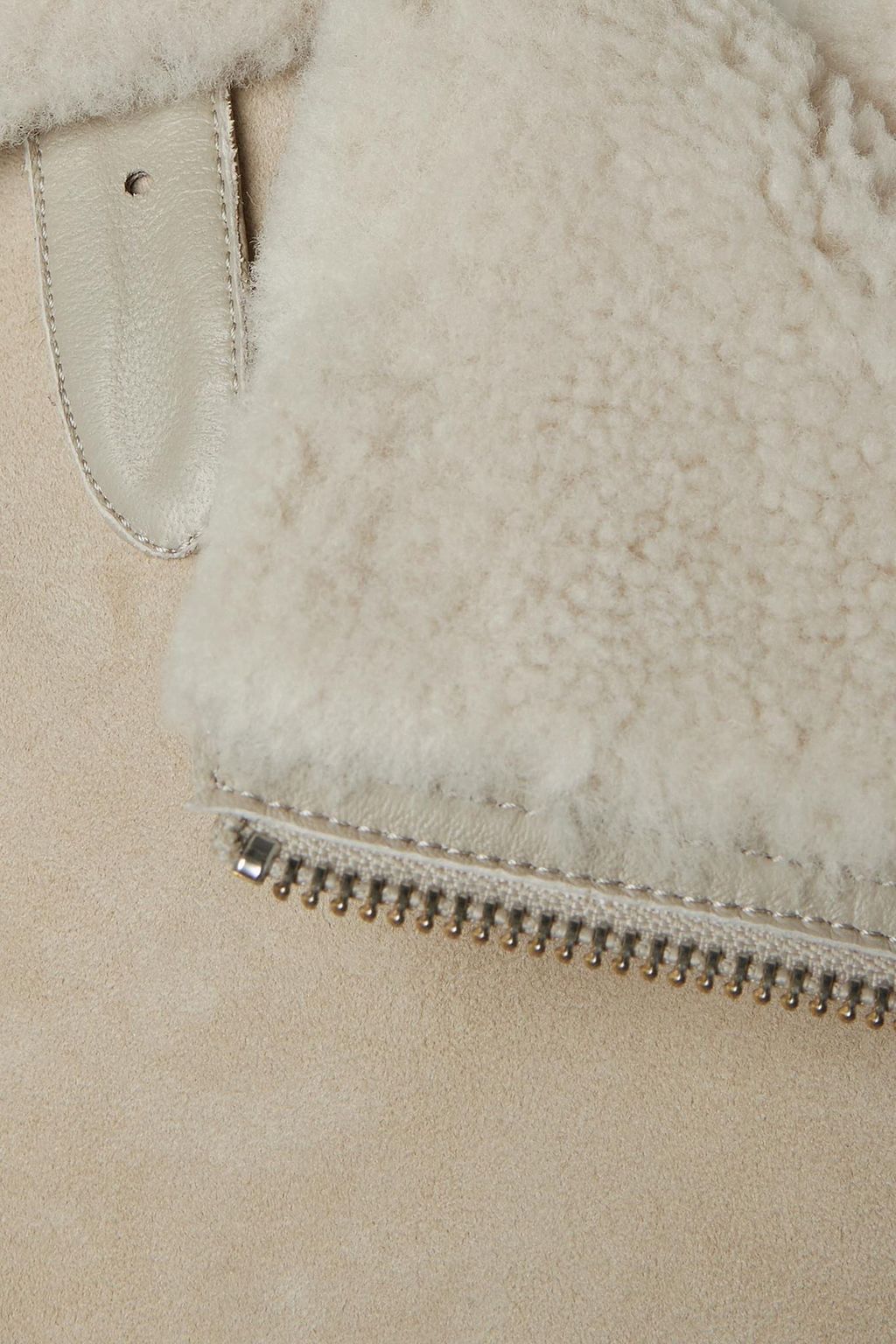 MARANT ÉTOILE Azario leather-trimmed shearling biker jacket