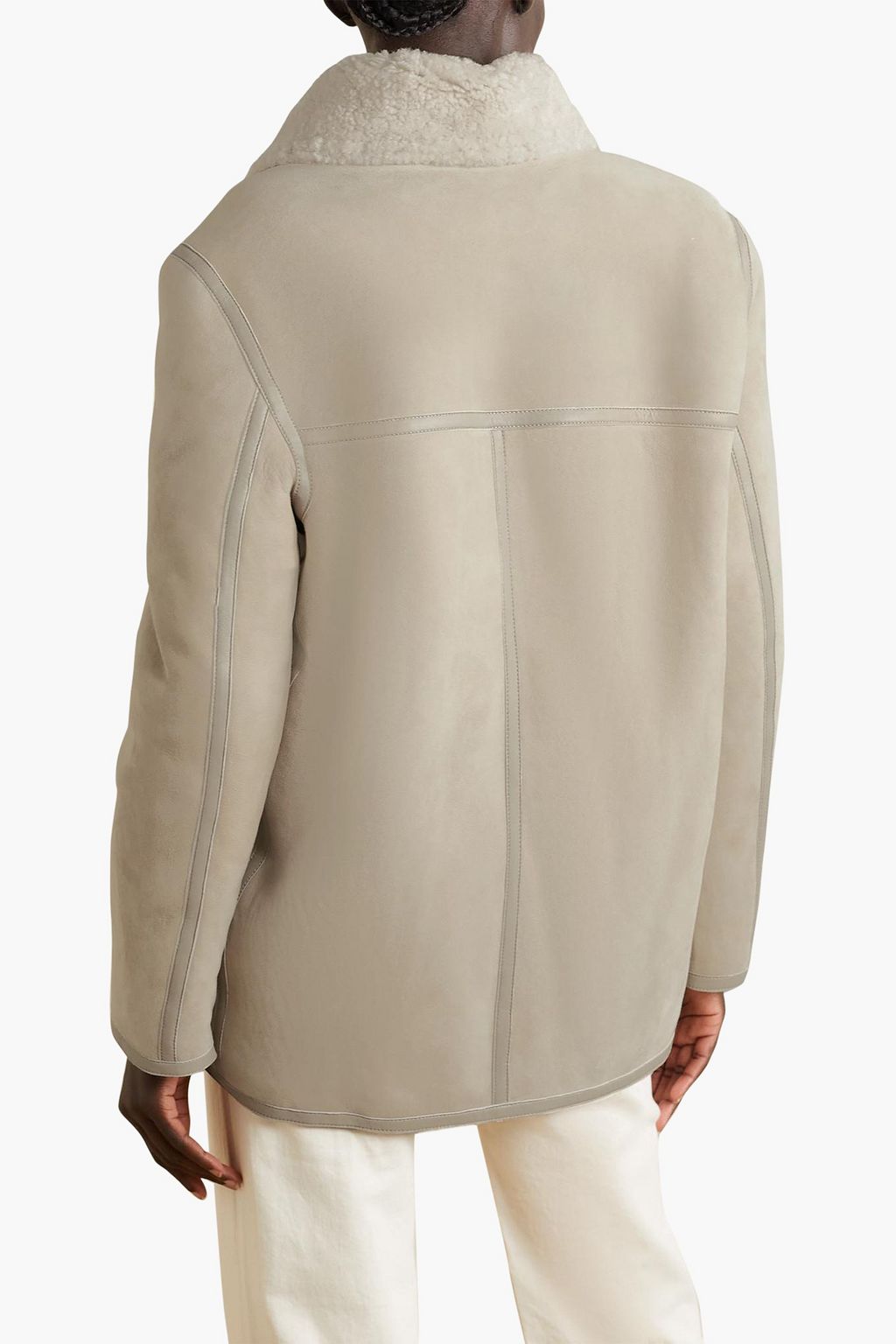 MARANT ÉTOILE Azario leather-trimmed shearling biker jacket