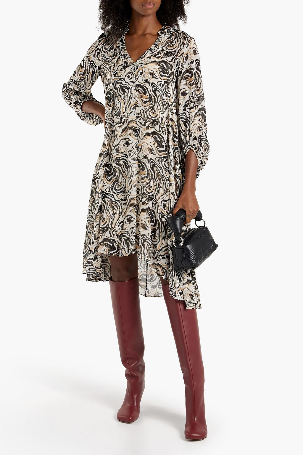 DIANE VON FURSTENBERG Ileana asymmetric printed chiffon dress | THE OUTNET