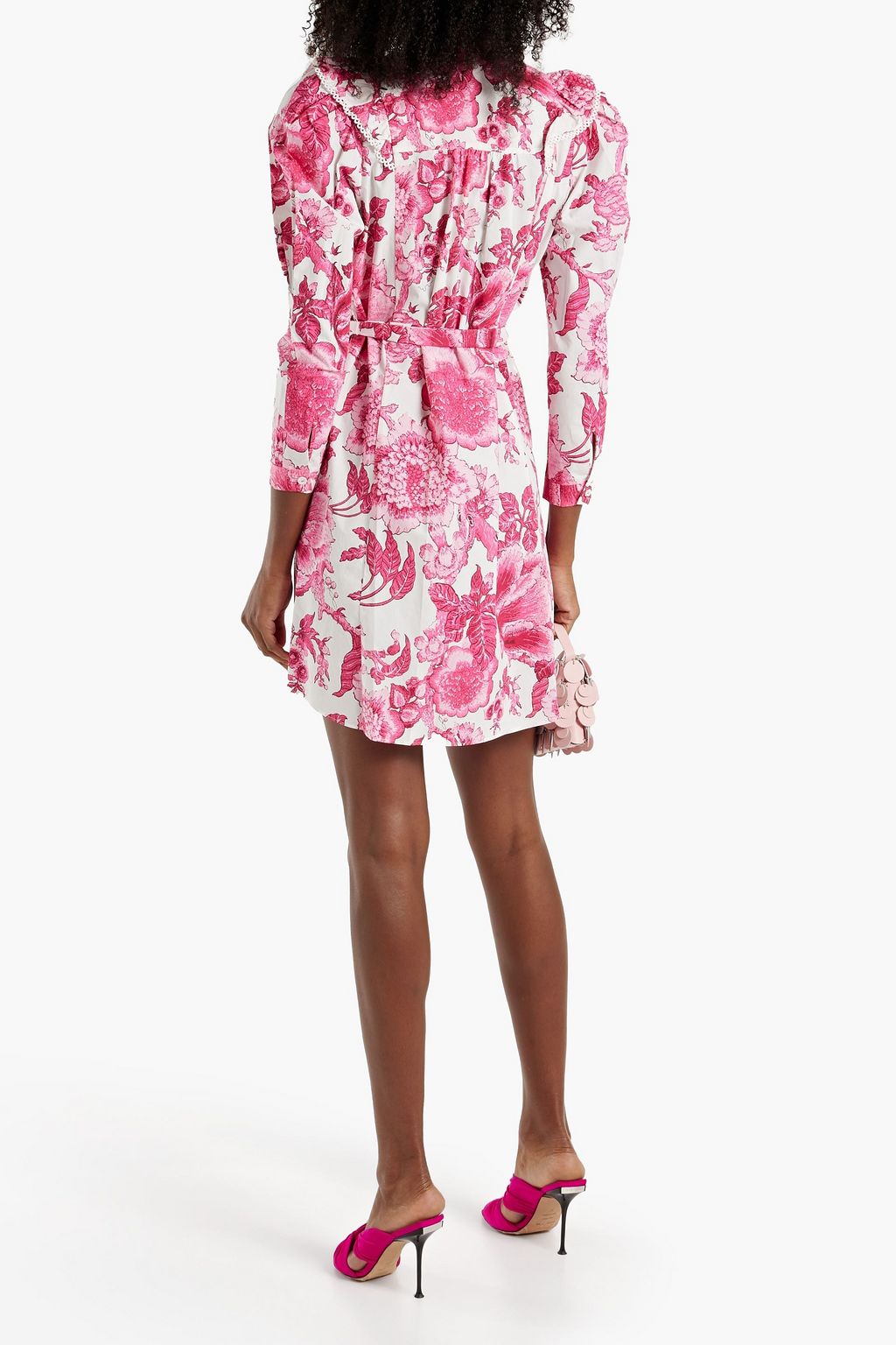 DIANE VON FURSTENBERG Sandrah ruffled floral-print cotton-poplin mini dress