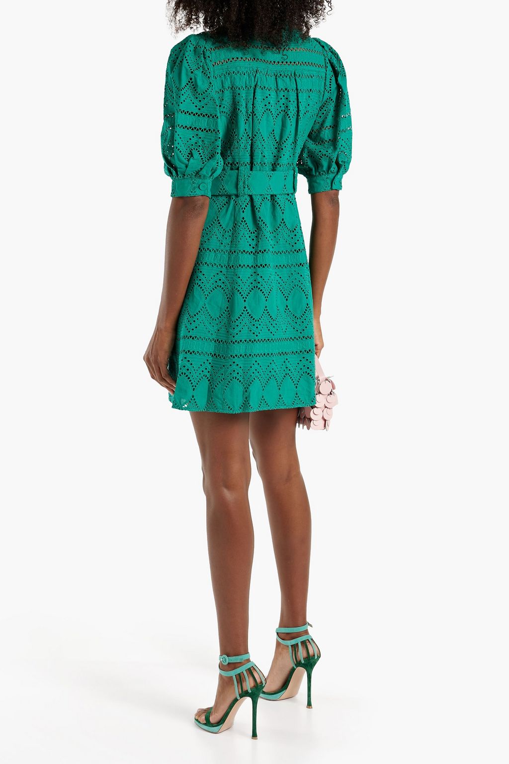 DIANE VON FURSTENBERG Britney belted broderie anglaise cotton mini shirt dress