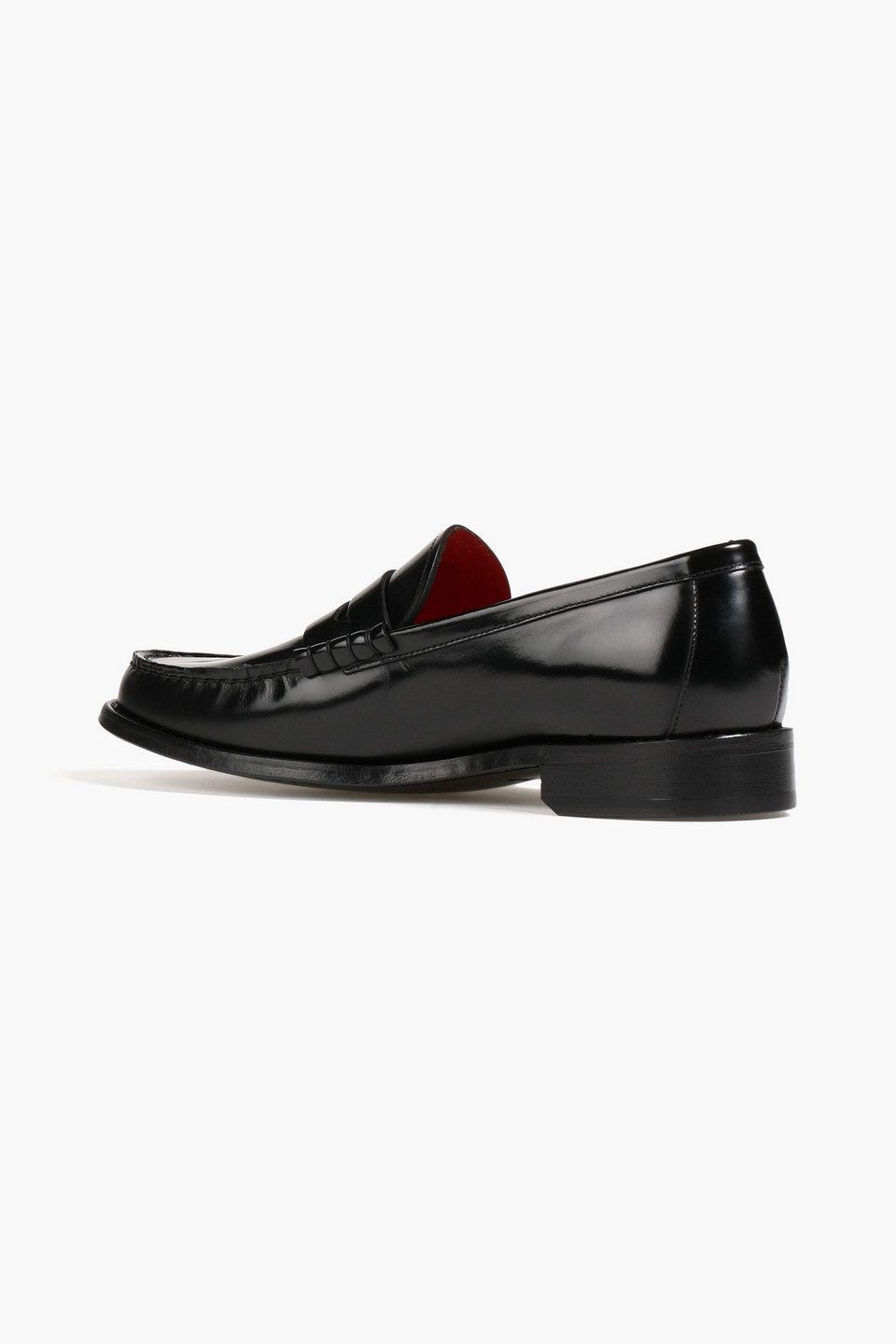 Paul Smith Cassini Glossed-leather Loafers In Black