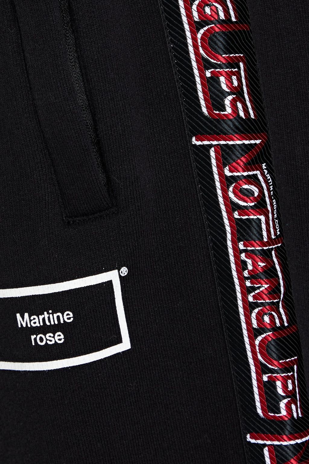 MARTINE ROSE Printed French cotton-terry track pants