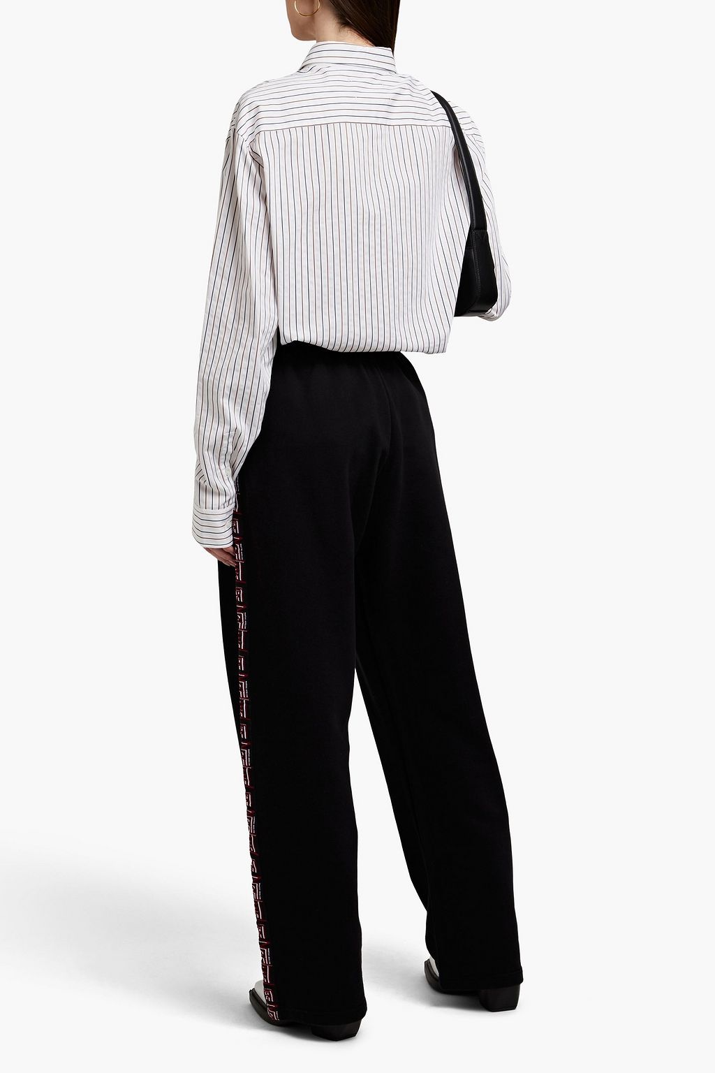 MARTINE ROSE Printed French cotton-terry track pants
