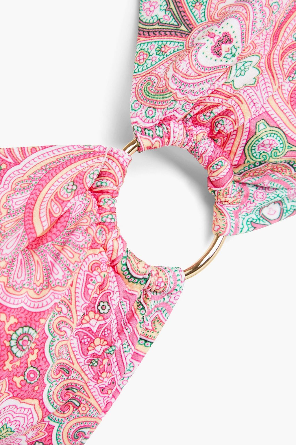 MELISSA ODABASH Brussels ring-embellished paisley-print underwired bikini top