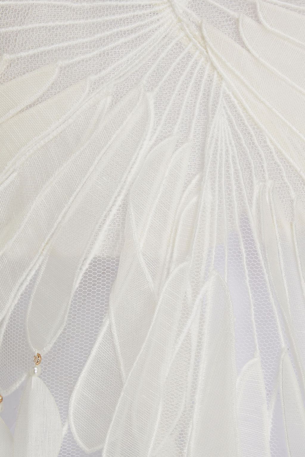ZIMMERMANN Asymmetric cropped layered tulle and gauze top