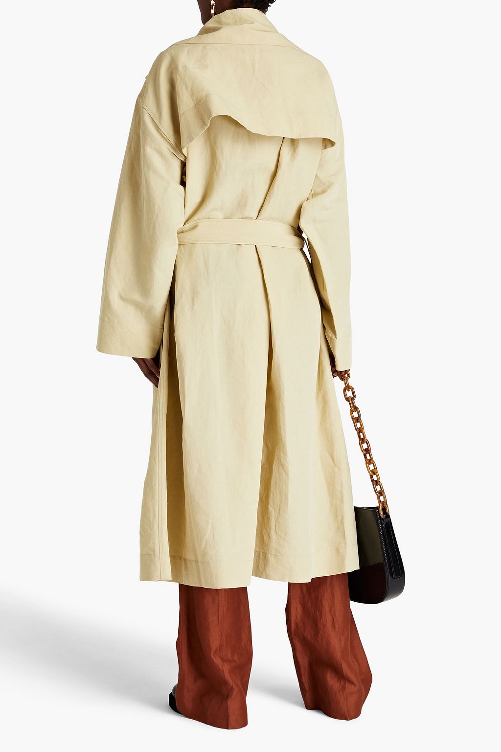 PETAR PETROV Mael oversized linen and silk-blend trench coat