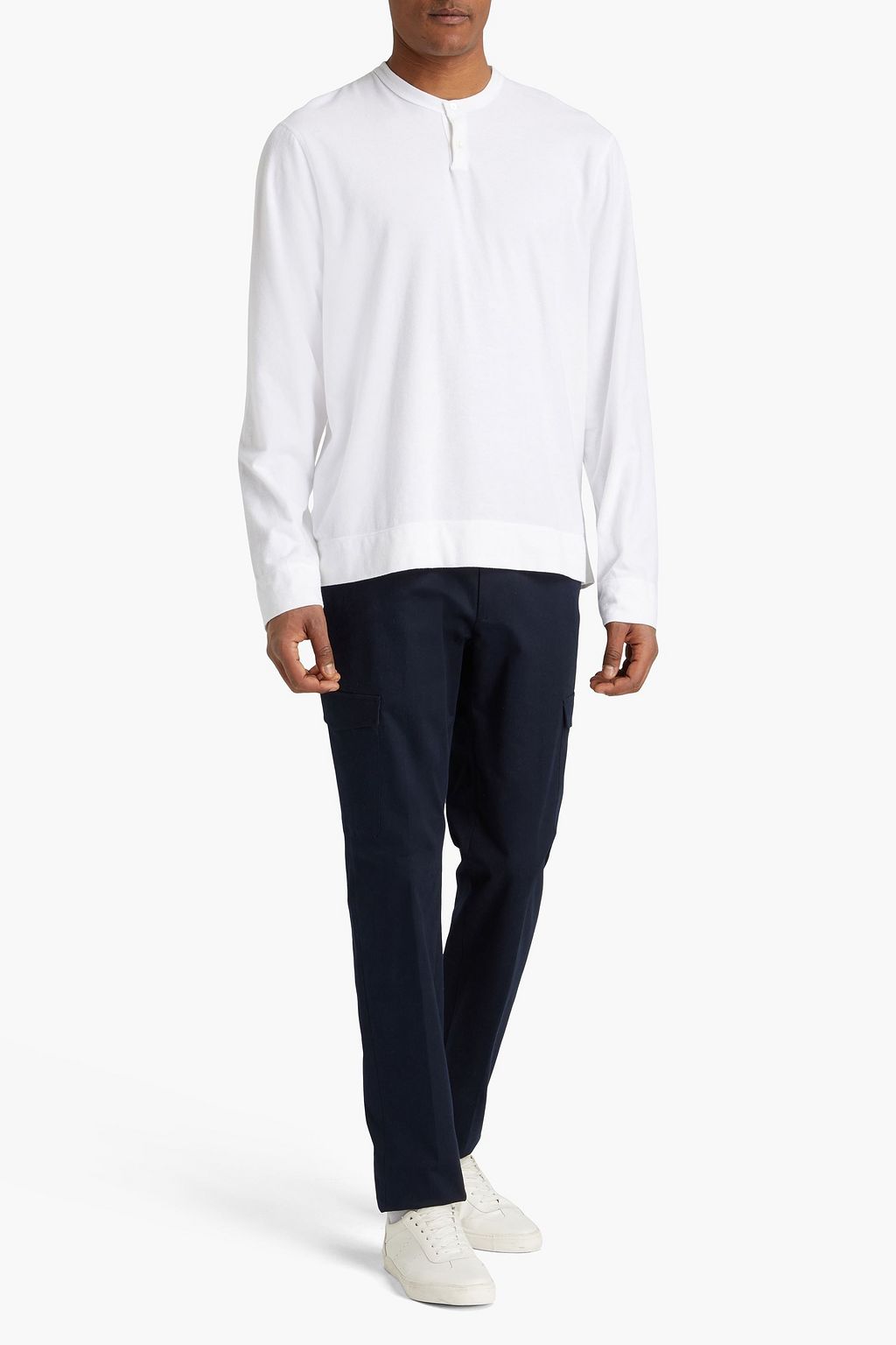 JAMES PERSE Cotton-blend Henley T-shirt
