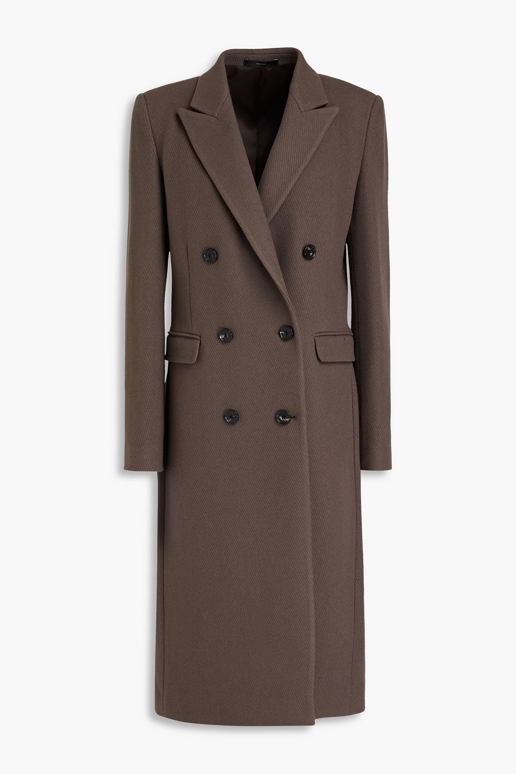 Double-breasted wool-blend coat