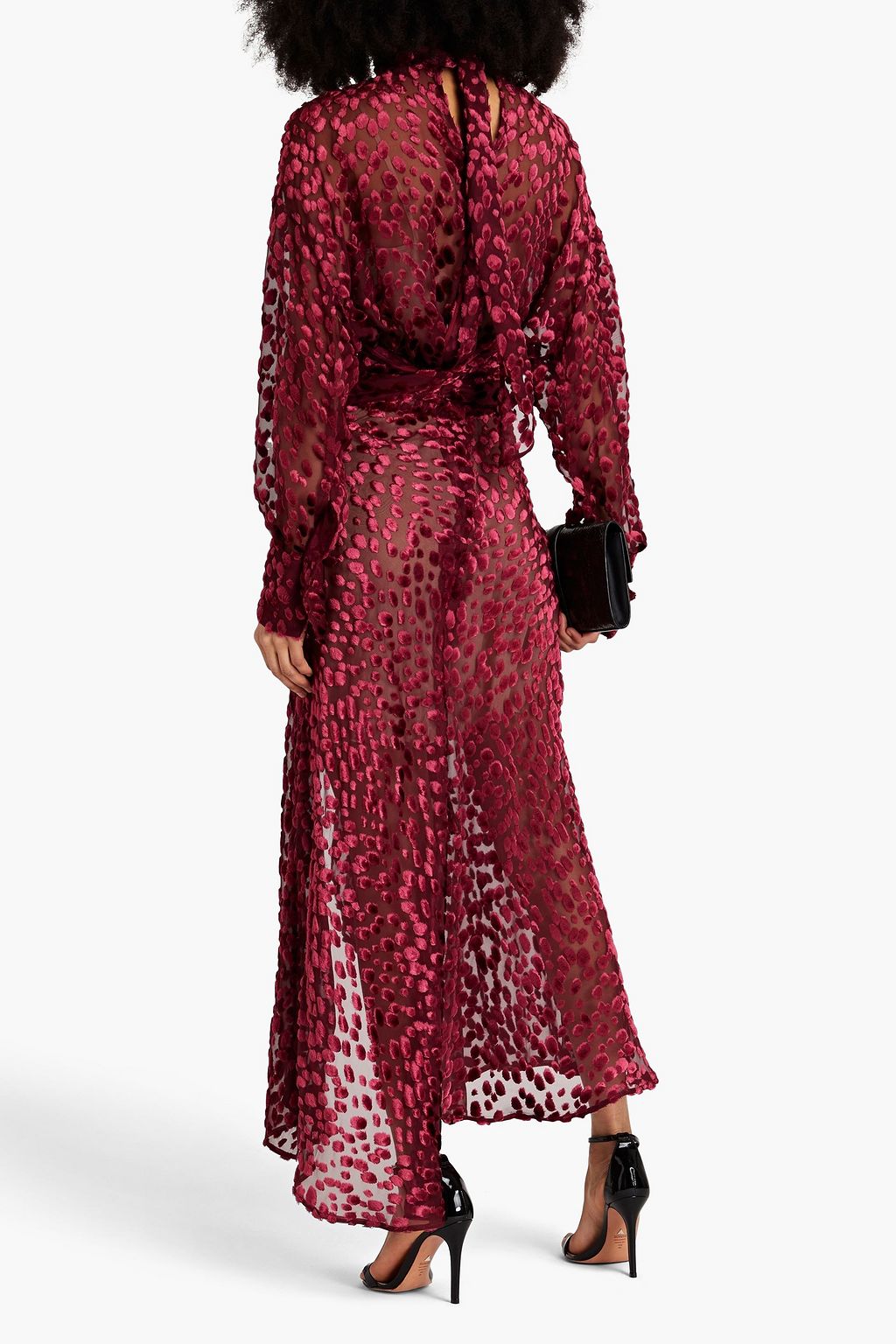PETAR PETROV Aurel draped fil coupé silk-blend chiffon maxi dress