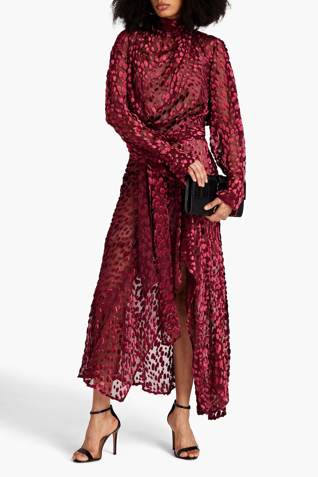 PETAR PETROV Aurel draped fil coupé silk-blend chiffon maxi dress