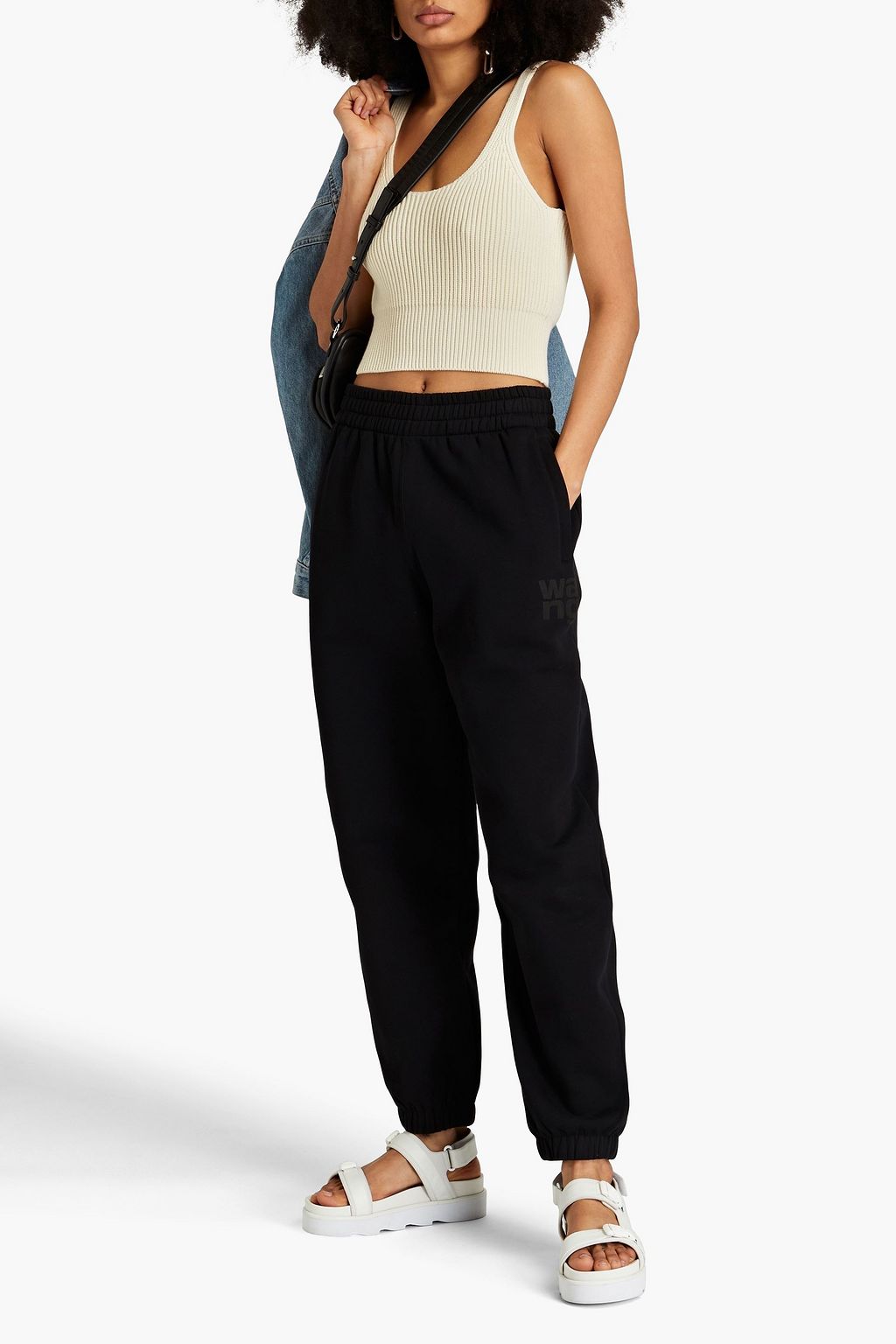 ALEXANDERWANG.T Printed cotton-blend fleece track pants