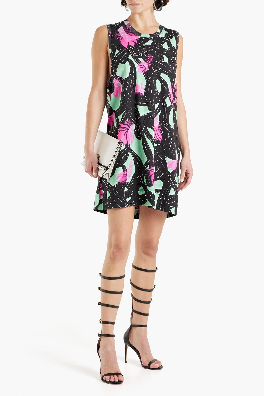 DRIES VAN NOTEN Printed cotton-jersey mini dress