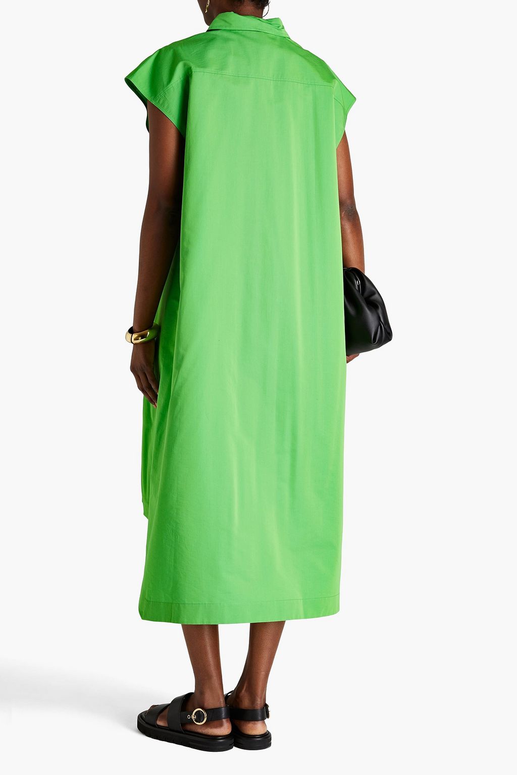 PETAR PETROV Adri cotton and silk-blend poplin midi shirt dress