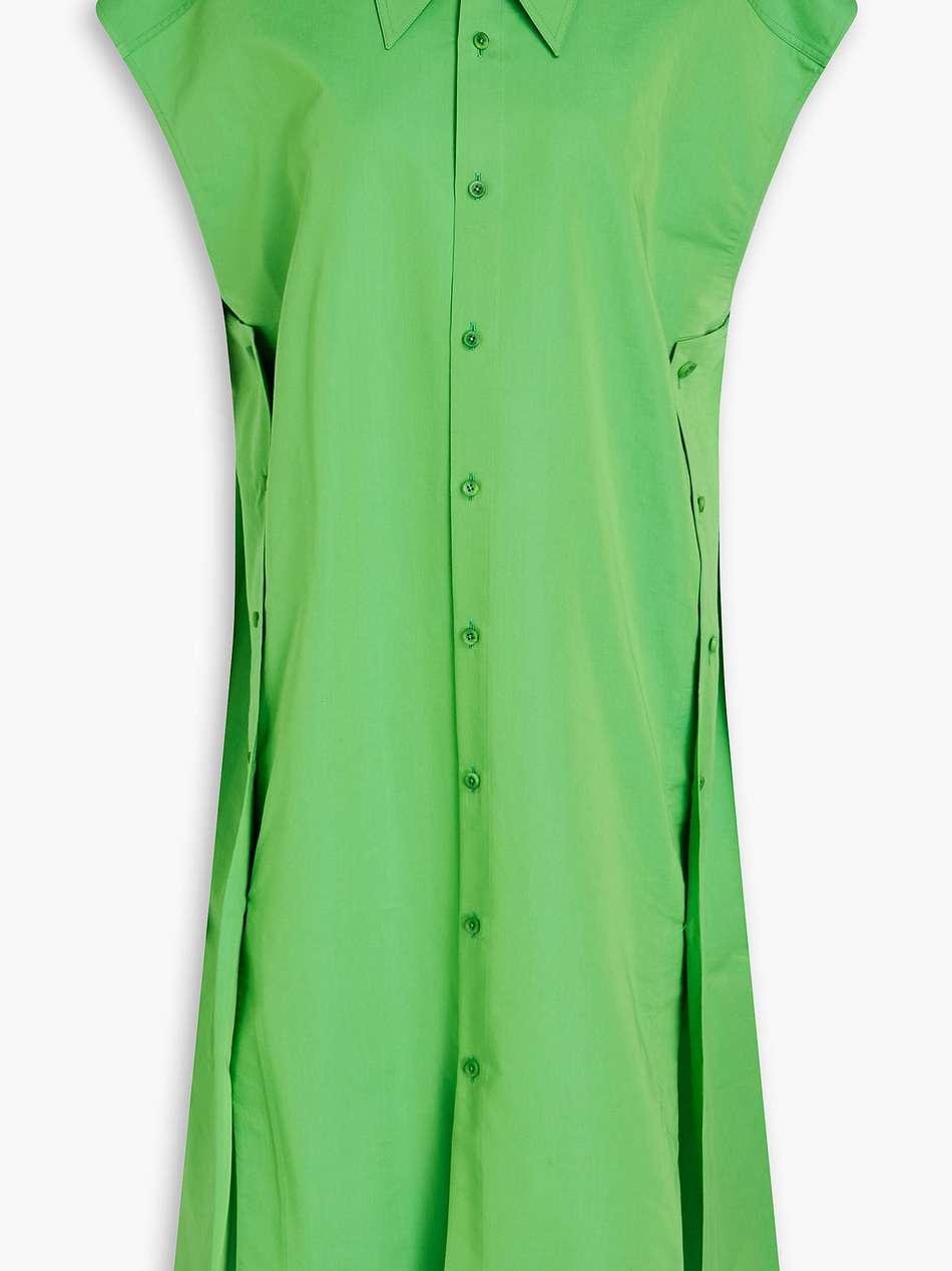 adri cotton and silk-blend poplin midi shirt dress