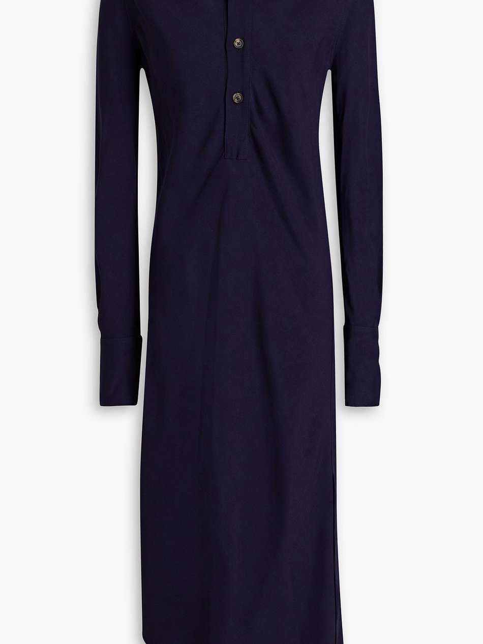 aila asymmetric woven midi shirt dress