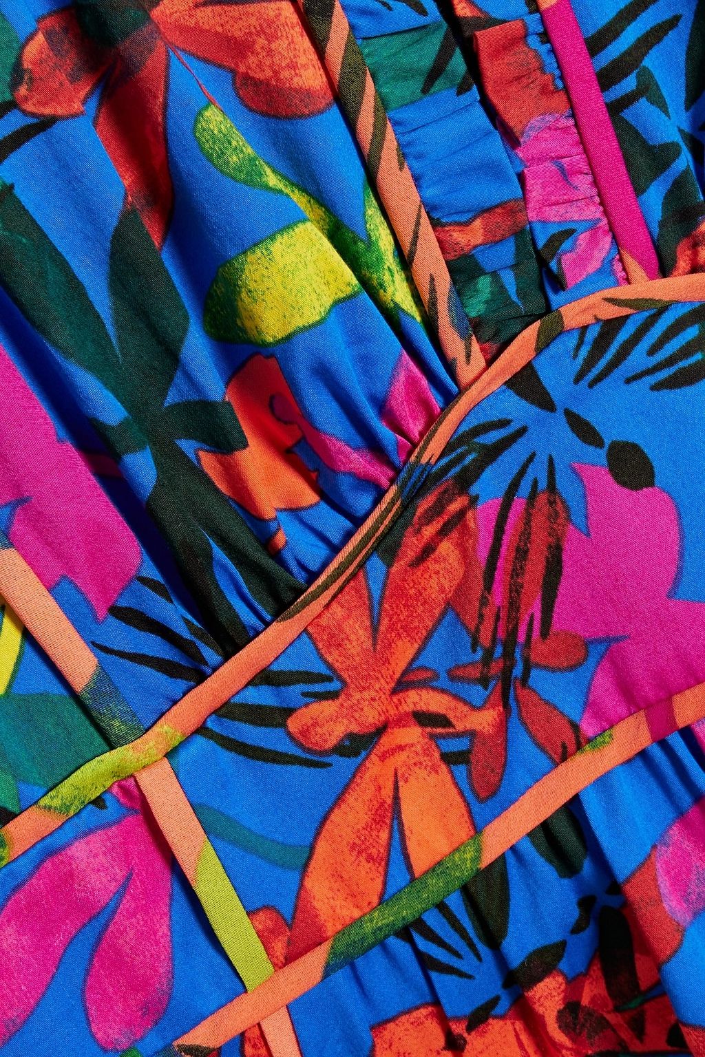 DIANE VON FURSTENBERG فستان متوسط الطول «ديفون» من البوبلين المصنوع من مزيج القطن مزين بطبعات على شكل زهور