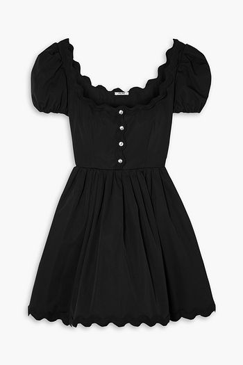 Miu Miu, Bow-embellished scalloped cady mini dress