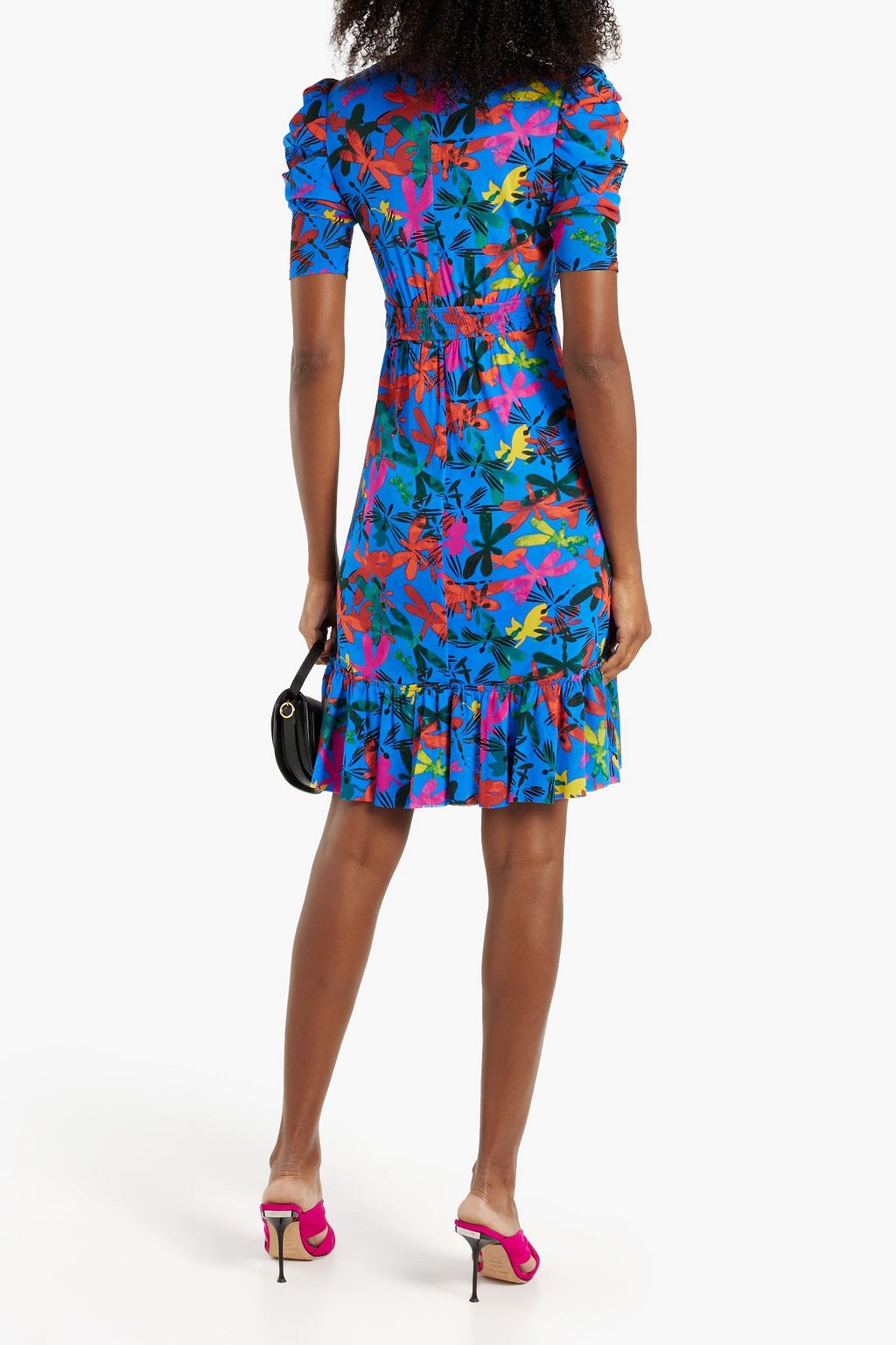 DIANE VON FURSTENBERG Eldoris ruffled printed stretch-mesh dress | THE ...