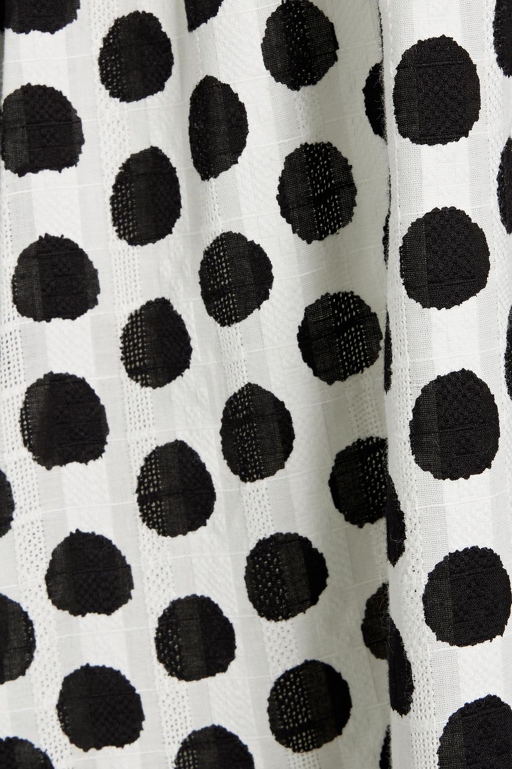 DIANE VON FURSTENBERG فستان قصير بكشكش ’شيكاغو’ من الجاكار القطني ومنقط
