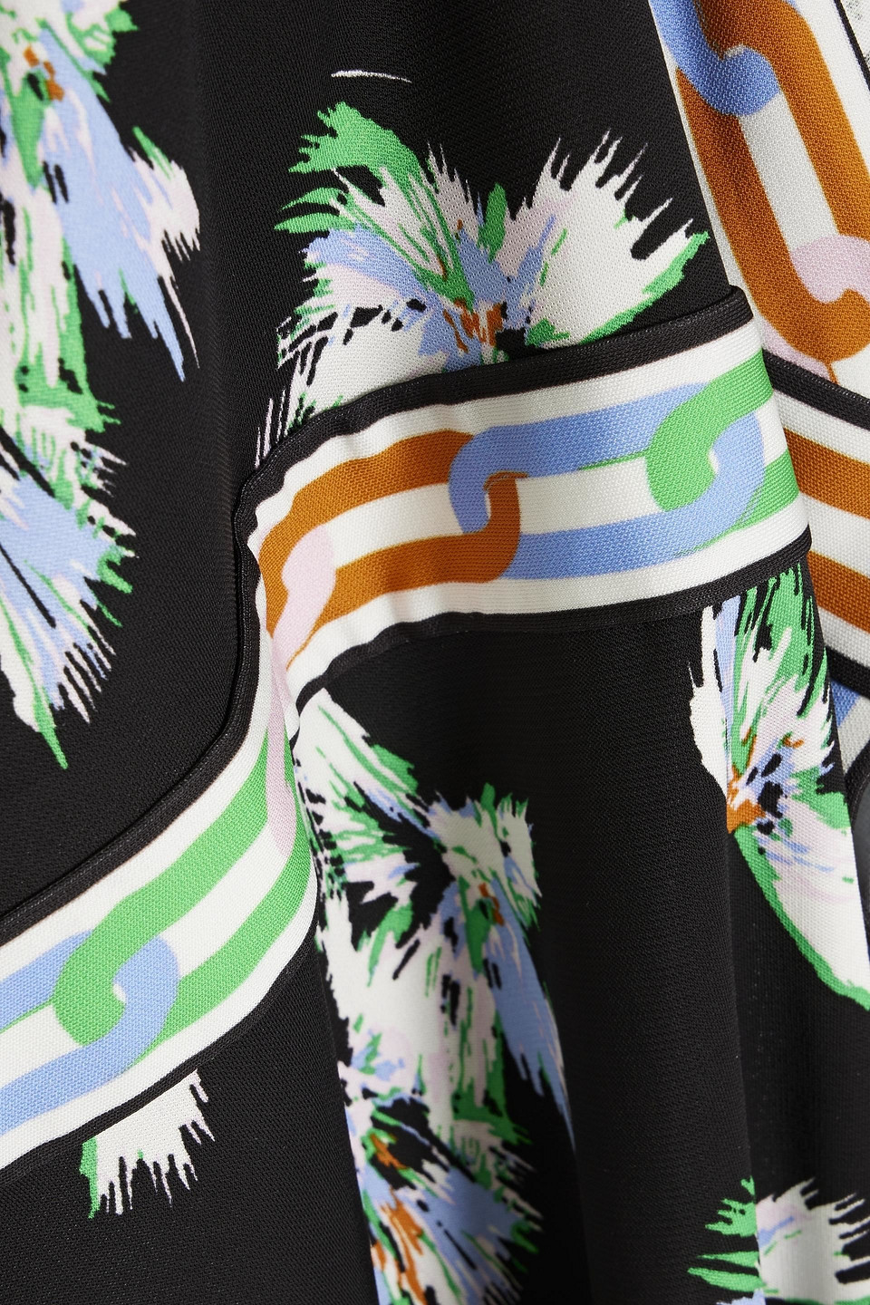 Diane Von Furstenberg Gala Printed Jersey Mini Wrap Dress In Bright Green