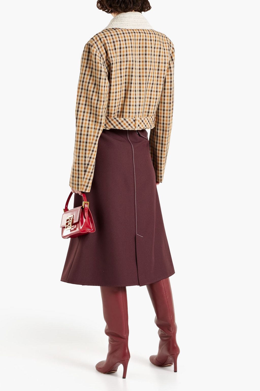 WALES BONNER Savanna pleated twill midi wrap skirt