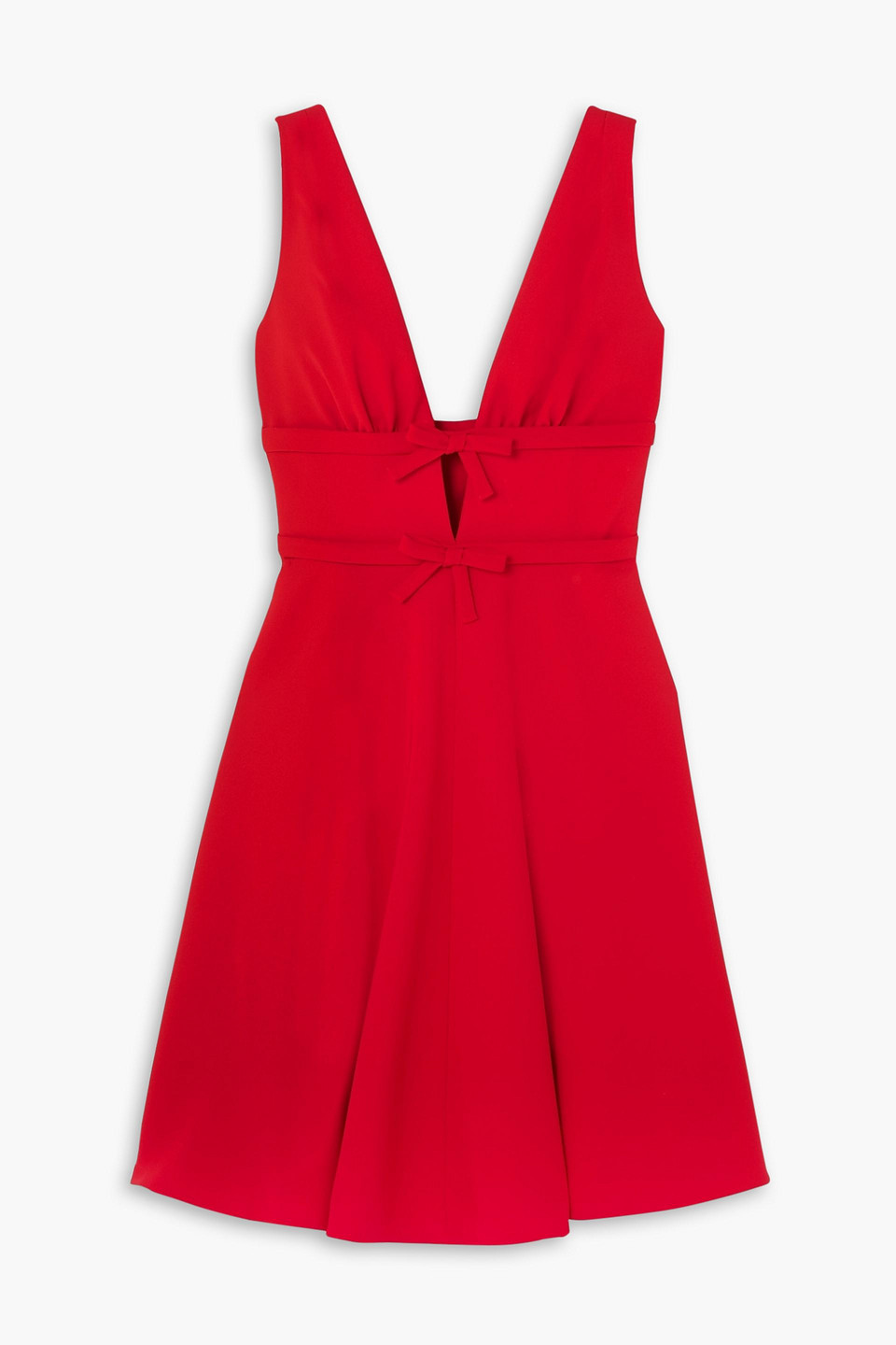 miu miu - bow-embellished crepe dress - red - it 36