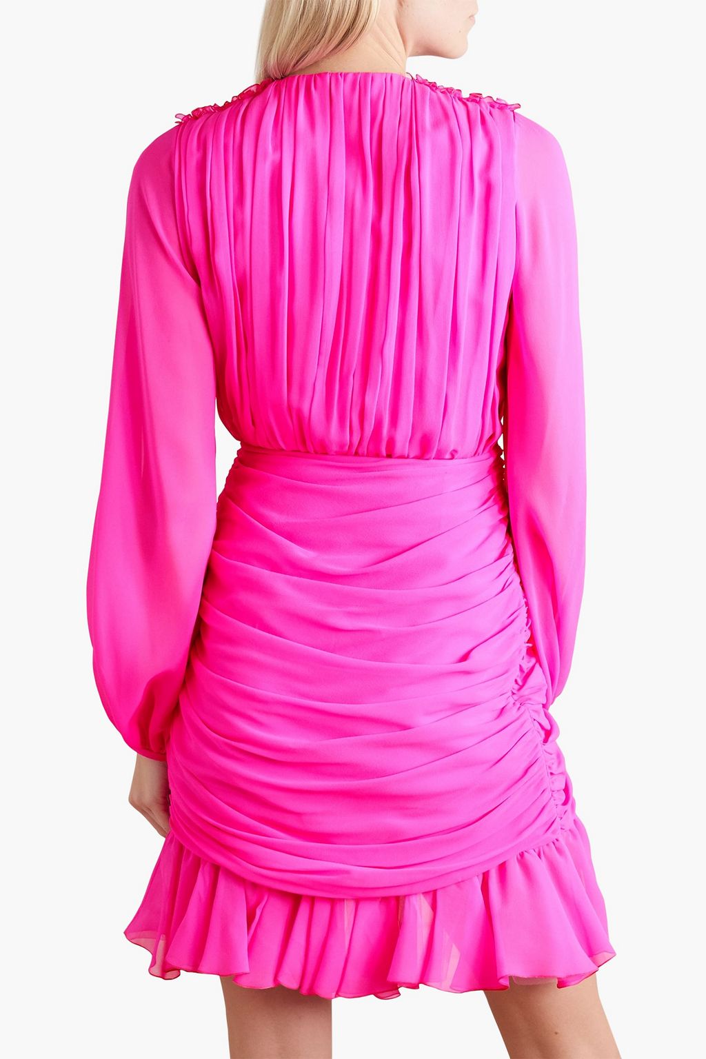 GIAMBATTISTA VALLI Wrap-effect ruffled silk-georgette mini dress