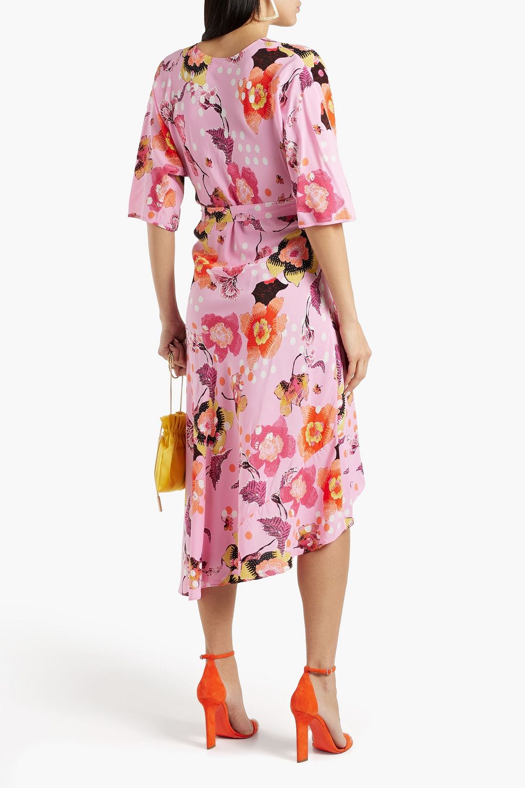DIANE VON FURSTENBERG Eloise asymmetric floral-print crepe de chine wrap dress