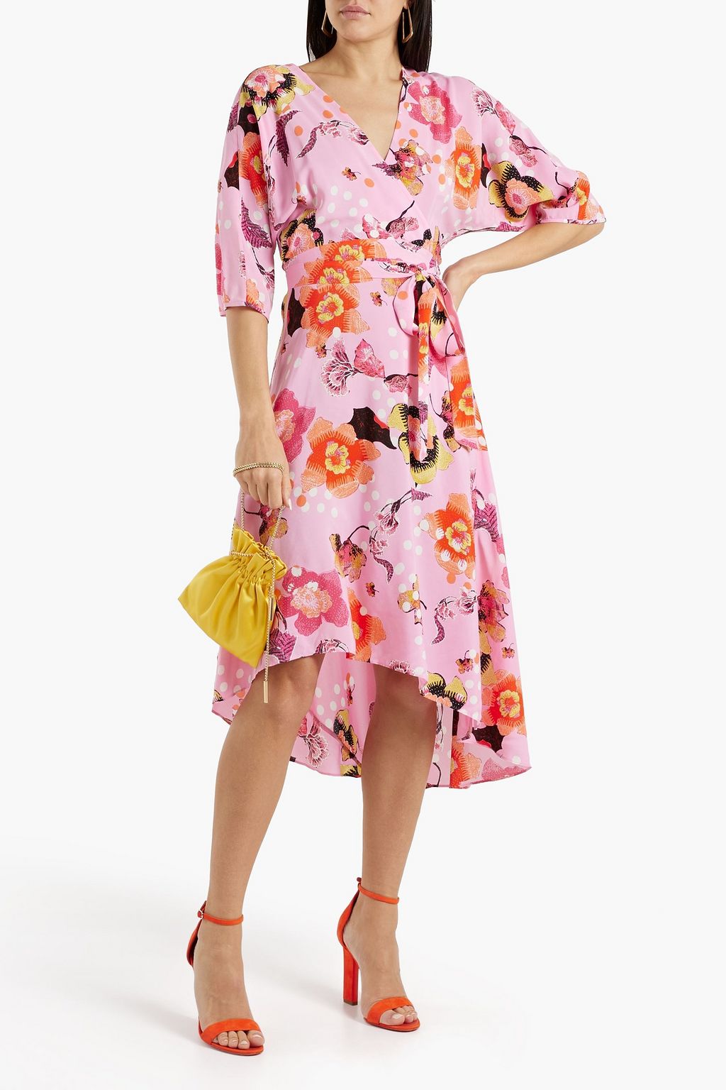 DIANE VON FURSTENBERG Eloise asymmetric floral-print crepe de chine wrap dress