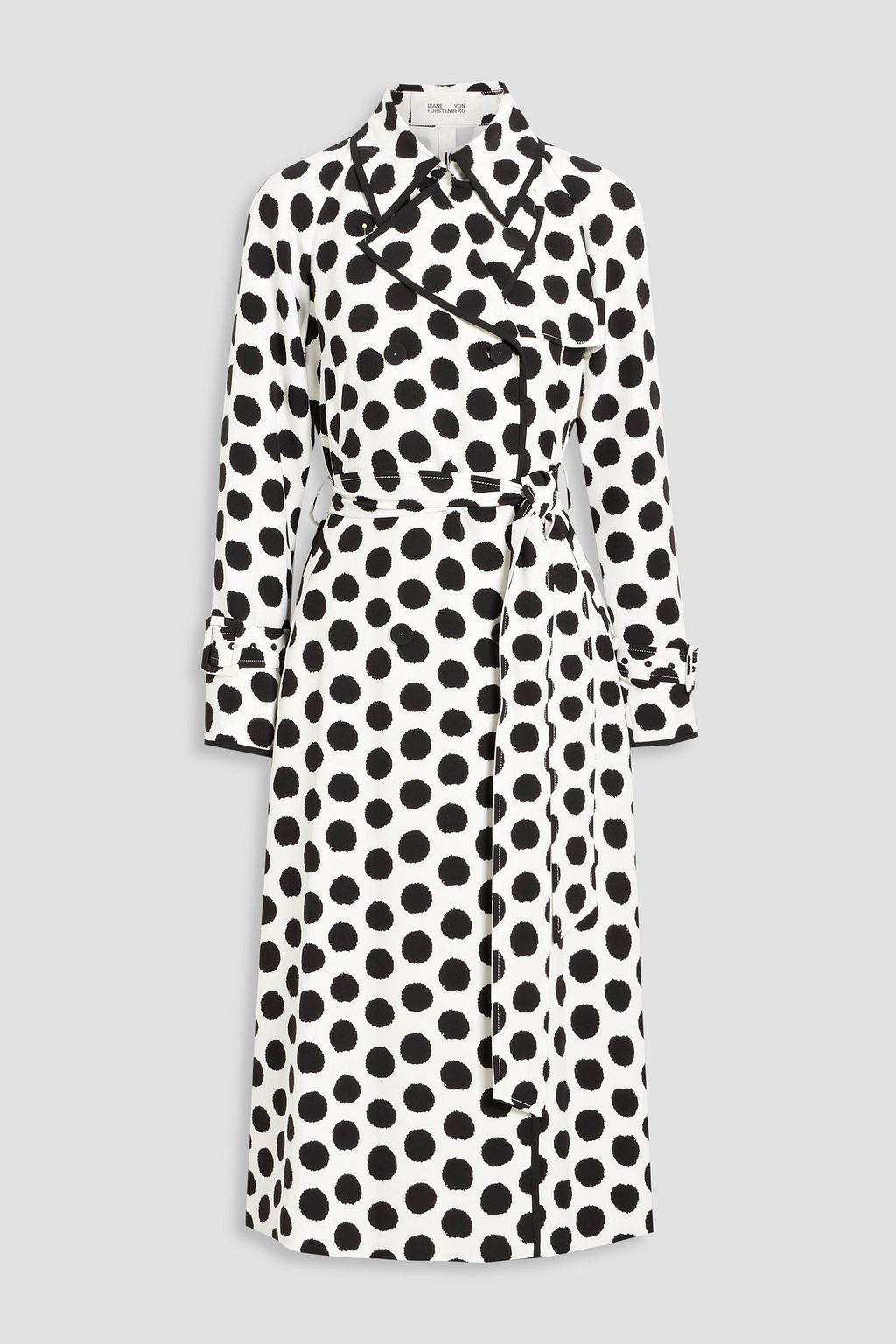 DIANE VON FURSTENBERG Eda double-breasted polka-dot crepe coat | THE OUTNET