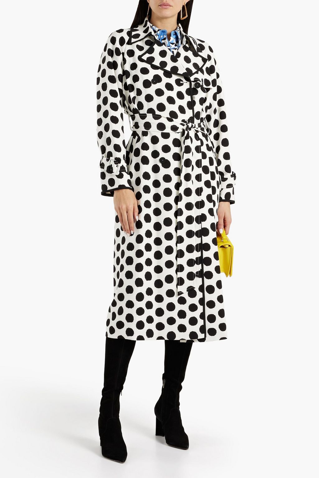DIANE VON FURSTENBERG Eda double-breasted polka-dot crepe coat